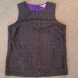 🖤💜 Go Silk Purple and Black Sleeveless Top 💜🖤